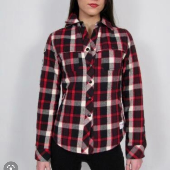 𝅺🎀 Hudson Bay Olympic Games Plaid lined Shacket, Size S, - Picture 2 of 9